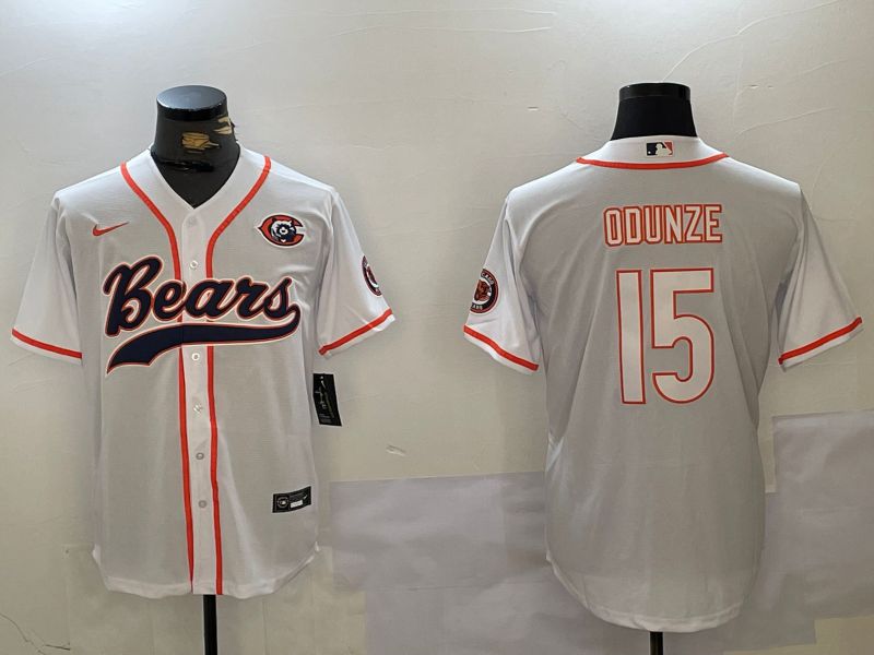 Men Chicago Bears #15 Odunze White Joint Name 2024 Nike Limited NFL Jersey style 1->oakland raiders->NFL Jersey